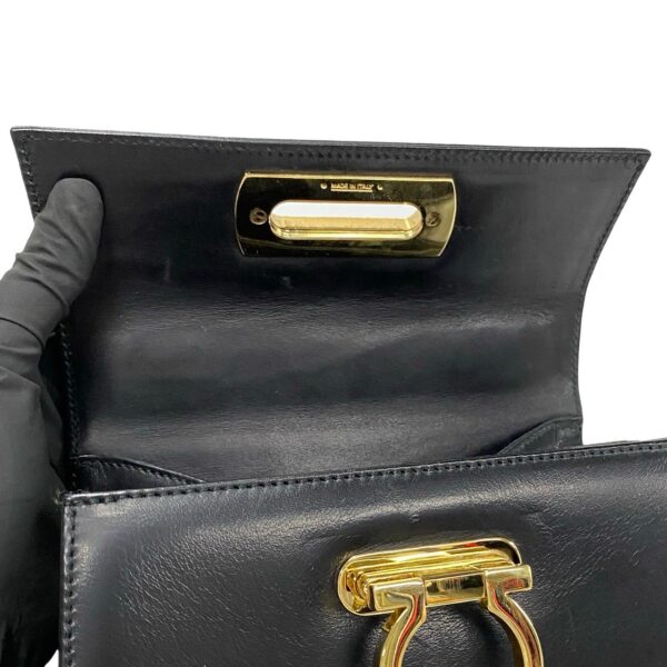 497a243329324 9 Salvatore Ferragamo Gancini Leather 2way Handbag Shoulder Bag Black