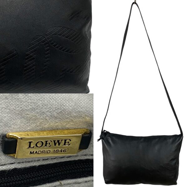 498a243281378 4 Loewe Anagram Nappa Leather Shoulder Pochette Black