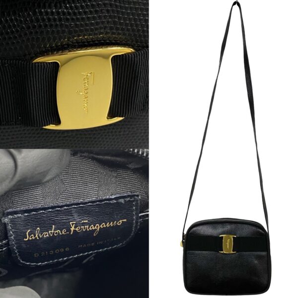 499a2206941 4 Salvatore Ferragamo Vara Leather Shoulder Bag Pochette Black