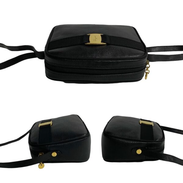 499a2206941 6 Salvatore Ferragamo Vara Leather Shoulder Bag Pochette Black