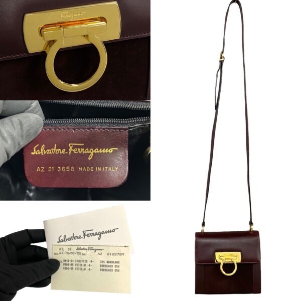 499a243341747 4 Salvatore Ferragamo Gancini Suede Shoulder Bag Wine Red