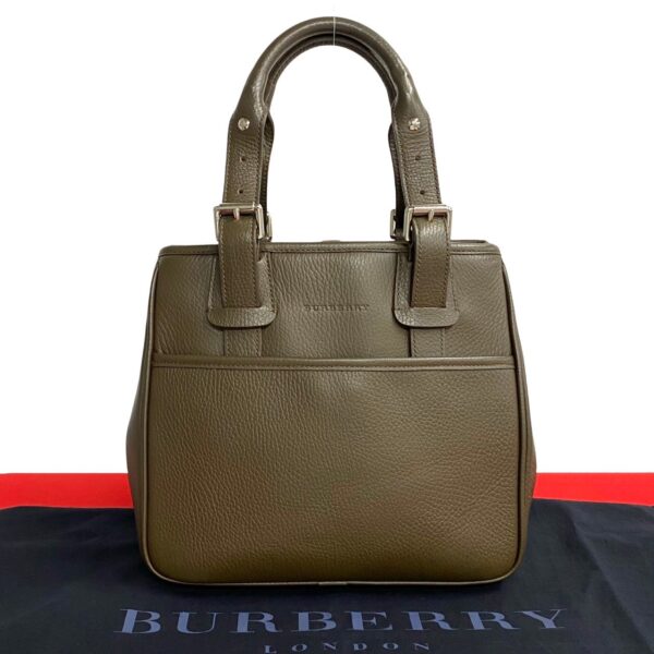 499a243346120 1 Burberry Nova Check Pattern Leather Canvas Mini Tote Bag Brown