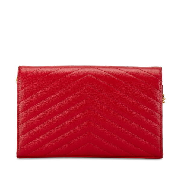 4gu16hooph1auta9 3 Saint Laurent YSL Quilted Chain Shoulder Bag Calf Red