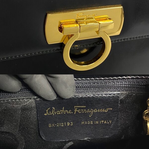 500a243166955 4 Salvatore Ferragamo Gancini Leather Mini Handbag Black