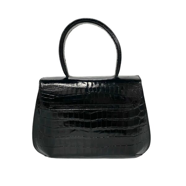 500a243504778 5 Salvatore Ferragamo Croco Embossed 2way Shoulder Bag Black