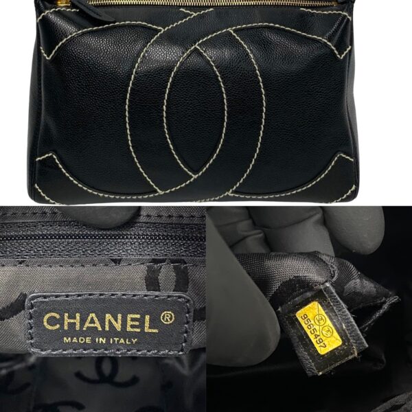 501a243503356 4 Chanel Wild Stitch Decacoco Caviar Skin Handbag Black