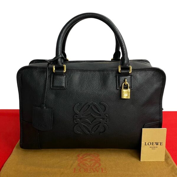 502a243482153 1 Loewe Amazona 36 Anagram Leather Mini Bag Black