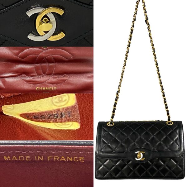 503b2405160 4 Chanel Matelasse Paris Double Flap Lambskin Chain Shoulder Bag