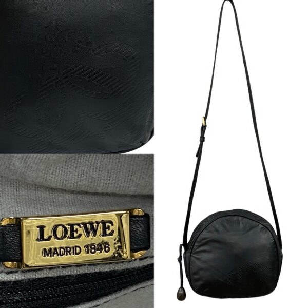 503b243450950 4 Loewe Anagram Nappa Leather Shoulder Pochette Black