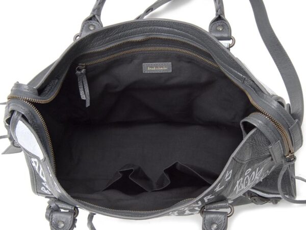 505550 0fe1t 1190 2 Balenciaga Graffiti Classic City Shoulder Bag Gray