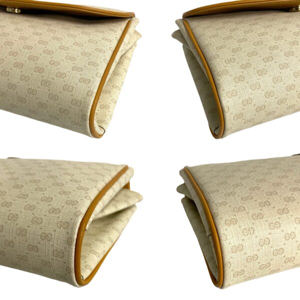 509b2600077 7 Gucci Micro GG Pattern Leather 2way Shoulder Bag Clutch Bag Beige