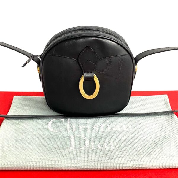 511b2696537 1 Christian Dior Leather Shoulder Bag Pochette Black