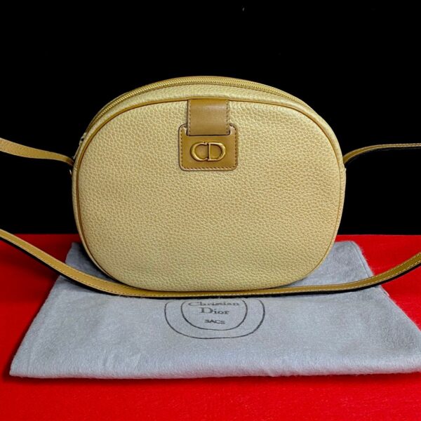 512b243947813 1 Christian Dior CD Leather Mini Shoulder Bag Beige