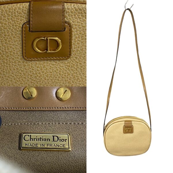 512b243947813 4 Christian Dior CD Leather Mini Shoulder Bag Beige