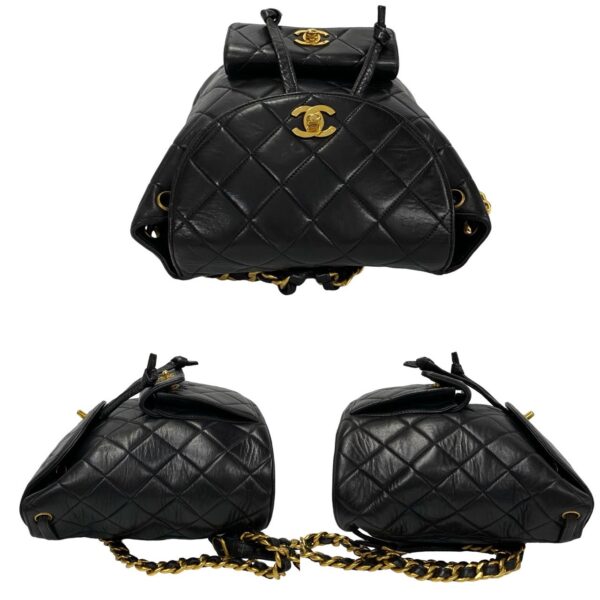 512b244016900 6 Chanel Matelasse Coco Mark Lambskin Chain Rucksack Daypack Black