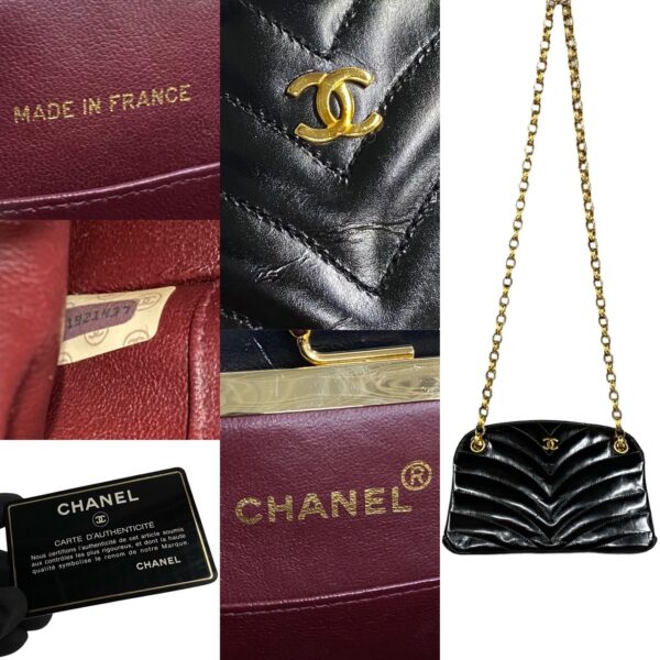 512b244038754 4 Chanel Coco Mark Leather Chain Mini Shoulder Pochette Black