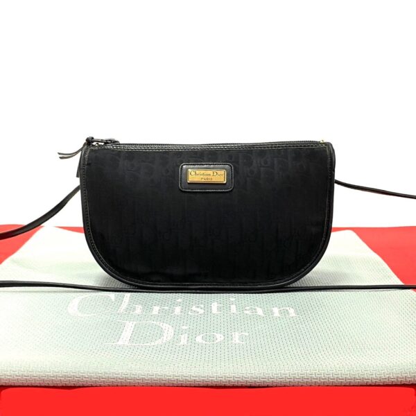 514b244174310 1 Christian Dior Trotter Canvas Shoulder Bag Black