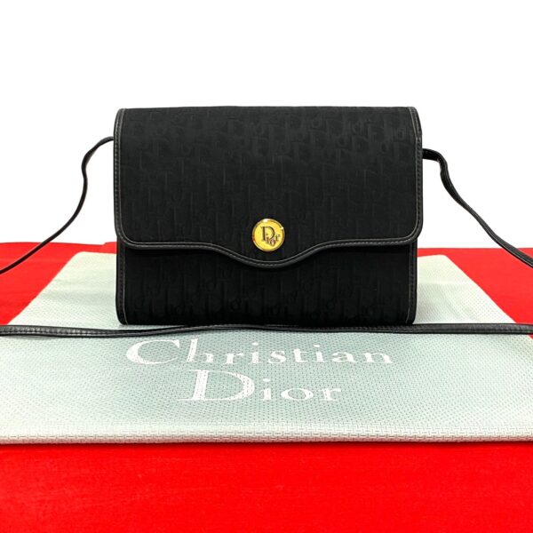 515b244134283 1 Christian Dior Trotter Canvas Mini Shoulder Bag Black