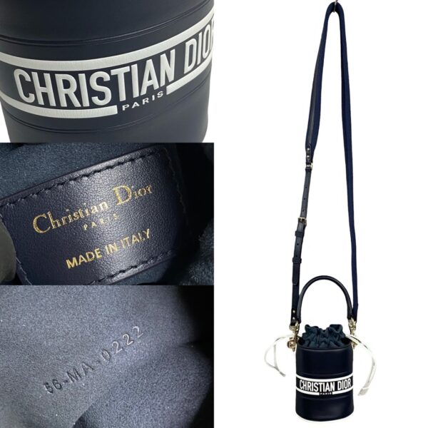 515b244395622 4 Christian Dior Vibe Bucket Suede Leather 2WAY Shoulder Bag Navy