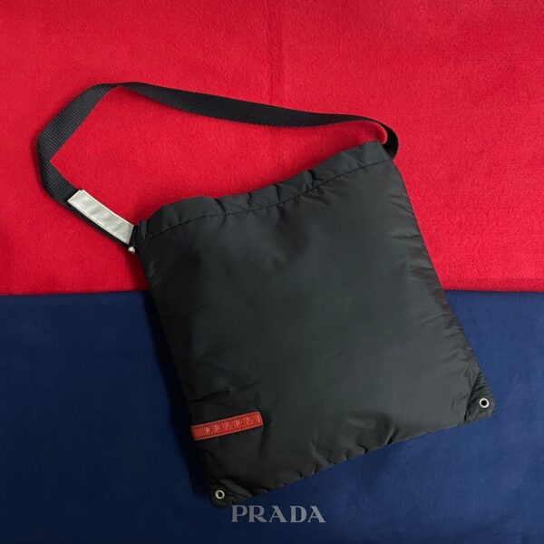 515b2838258 1 Prada Sports Nylon Mini Tote Bag Black Red