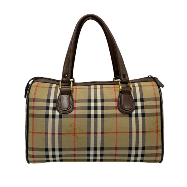 517c2863519 5 Burberry Nova Check Shadow Horse Canvas Leather Bag Beige