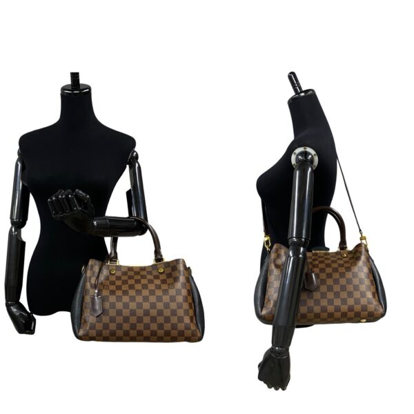 517c2876434 3 Louis Vuitton Brittany 2WAY Handbag Damier Leather Brown Black