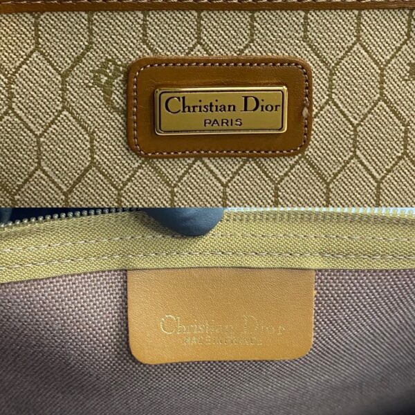 517c2891888 4 Christian Dior Honeycomb Pattern Leather Mini Tote Bag Beige