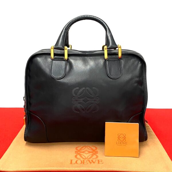 517c2905288 1 Loewe Amazona 32 Anagram Leather Mini Handbag Black