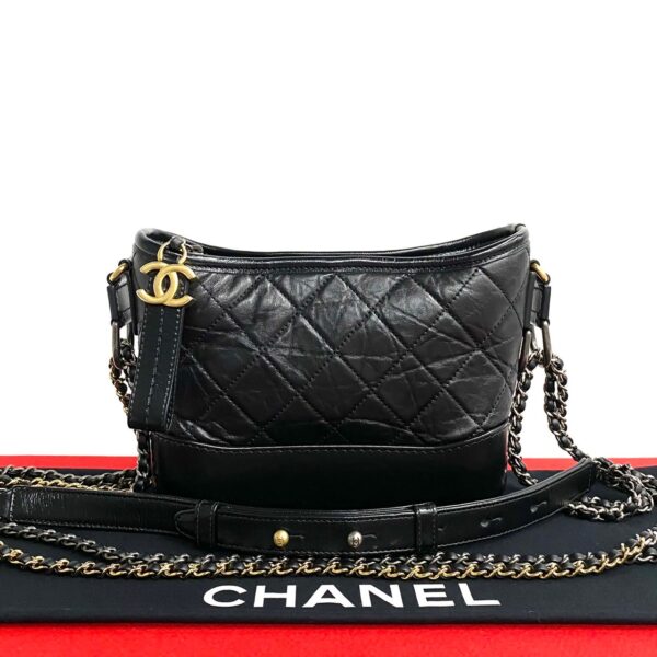 517c2907893 1 Chanel Gabriel Lambskin Chain Shoulder Pochette Black