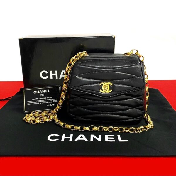 517c2918004 1 Chanel Coco Mark Lambskin Chain Mini Shoulder Pochette Black