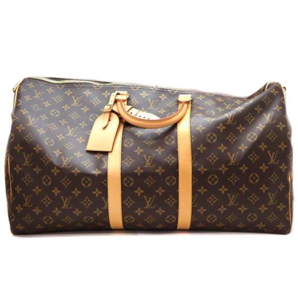 5183 1 Louis Vuitton Keepall Bandouliere 55 Bag Monogram Canvas Brown