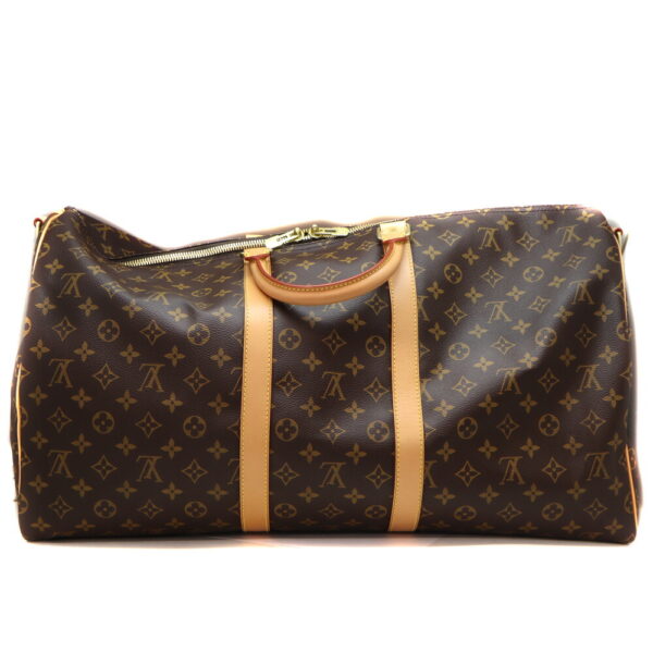 5183 2 Louis Vuitton Keepall Bandouliere 55 Bag Monogram Canvas Brown