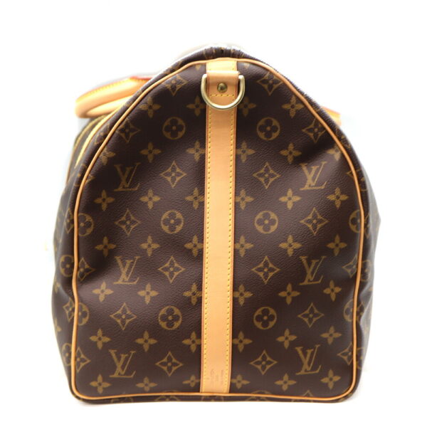 5183 4 Louis Vuitton Keepall Bandouliere 55 Bag Monogram Canvas Brown