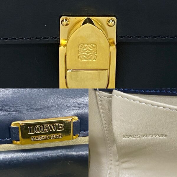 520c244599051 4 Loewe Anagram Calf Leather Mini Bag Navy Blue