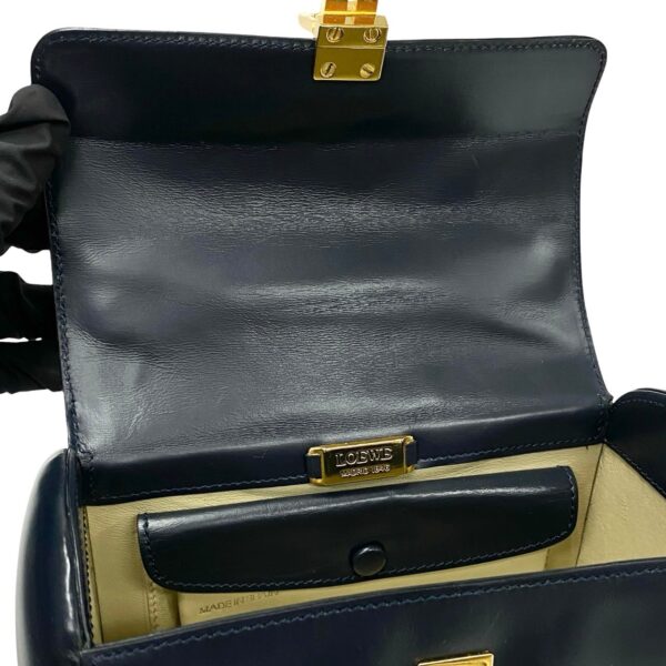 520c244599051 8 Loewe Anagram Calf Leather Mini Bag Navy Blue