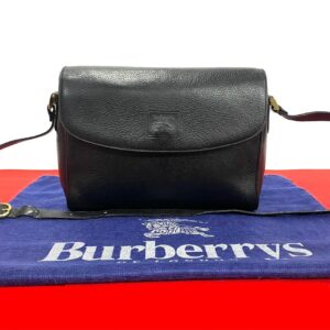 520c2992134 1 Burberrys Nova Check Leather Shoulder Pochette Black