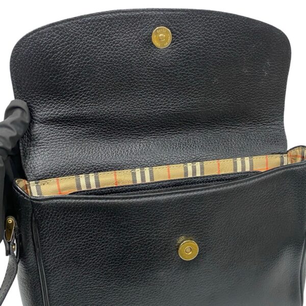 520c2992134 9 Burberrys Nova Check Leather Shoulder Pochette Black