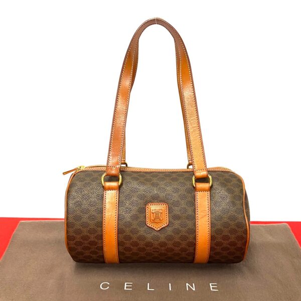 521c244604244 1 Celine Macadam Leather Mini Bag Brown Tea