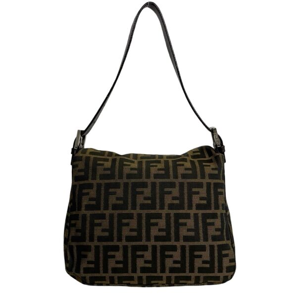 523c244674498 5 FENDI Mamma Bucket Zucca FF Pattern Canvas Shoulder Bag Black Brown