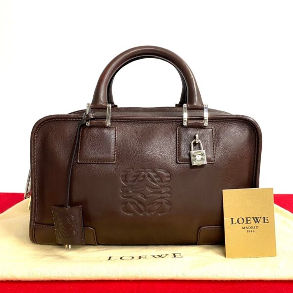 523c3075386 1 Loewe Amazona 28 Anagram Leather Mini Bag Brown