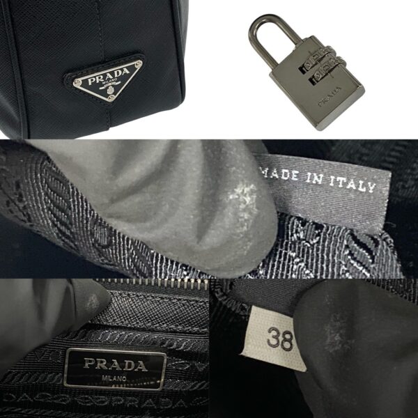 523c3084234 4 Prada Triangle Fittings Saffiano Leather Business Bag Black