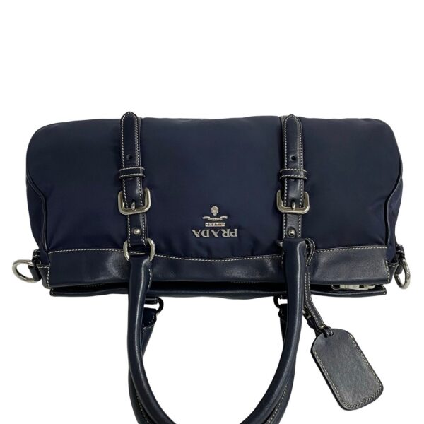 523c3101559 6 Prada Fittings Nylon Leather 2WAY Bag Navy