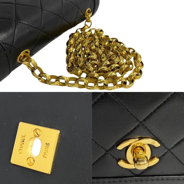 524c3149322 9 Chanel Matelasse Coco Mark Lambskin Chain Mini Shoulder Pochette Black