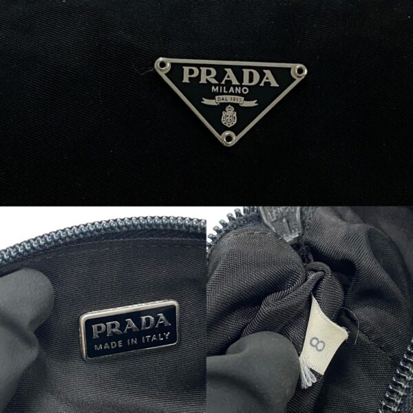 524c3152605 4 Prada Triangle Fittings Nylon Pouch Black