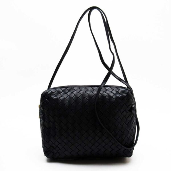 53053g Bottega Veneta Intrecciato Leather Crossbody Shoulder Bag Navy