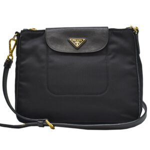 53083a Salvatore Ferragamo Vara Nylon Canvas Shoulder Bag Black