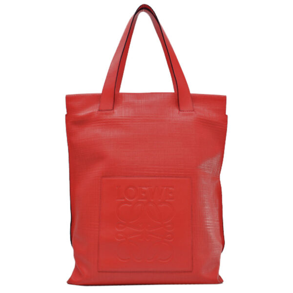 53347a Loewe Anagram Shopper Bag Leather Shoulder Bag Red