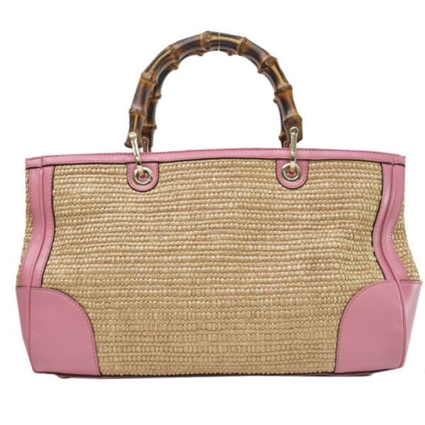 53348a 2 Gucci Bamboo Shoulder Bag Raffia Beige