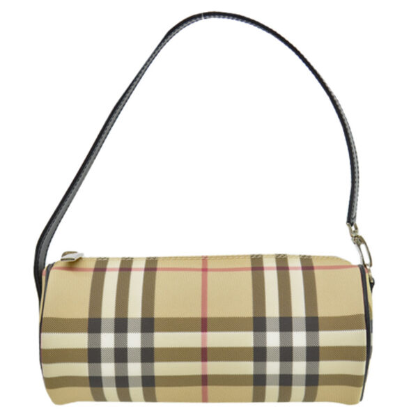 53356f Burberry Nova Check Leather Handbag Beige Black Red White