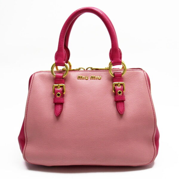 53428a Miu Miu Handbag Leather Pink